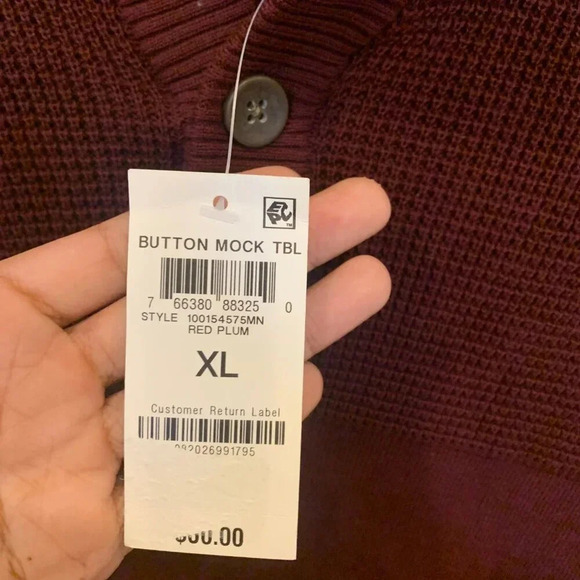 Mens Club Room Quarter Button Mock Neck Long Sleeve Sweater NWT -B2 - Picture 6 of 7